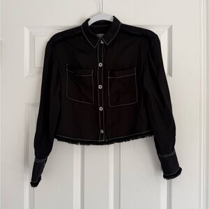 Anthropologie Black Crop Shirt